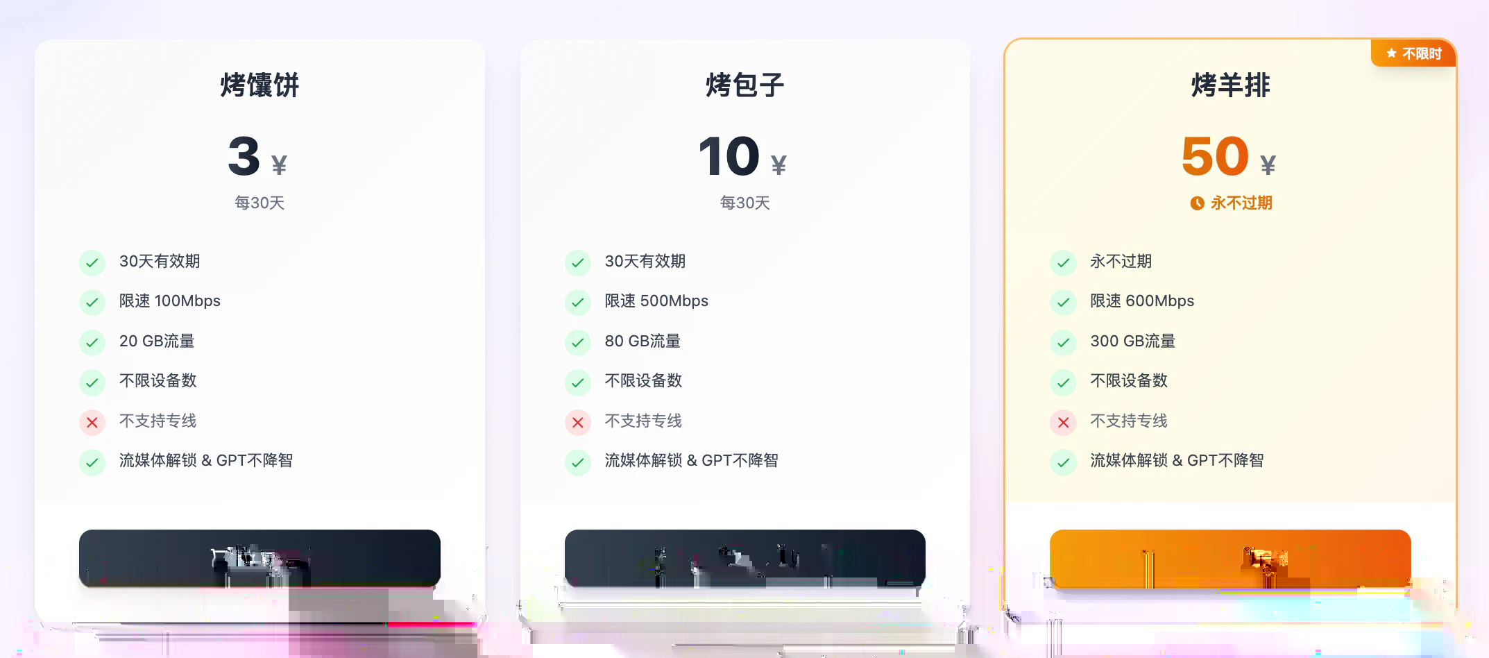 阿达西2026年7月17日三档套餐价格、有效期、流量、标称限速、设备数与专线标签截图